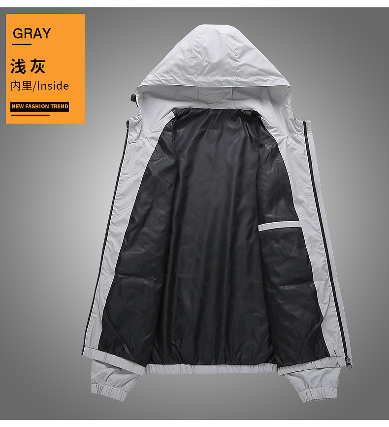 Men's coats fashionable trench coats thin casual jackets baseball jackets hooded men's coats jackets European code: S-5XL