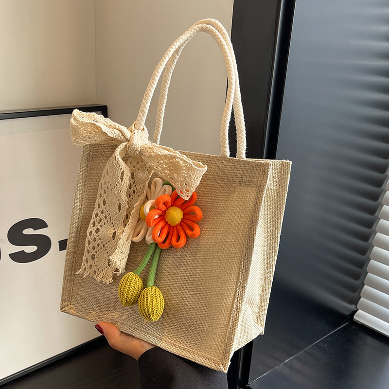trend 2025 Women s linen handbag new gift bag fashionable outdoor lunch box handbag designer bag women s diagonal cross bag women s shoulder bag