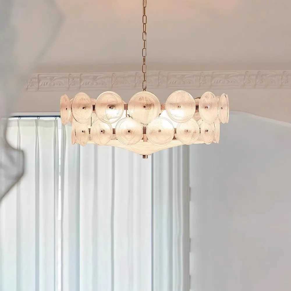 Luxury French Designer Glass Pendant Lights for Living Room Dining Room Bedroom Retro Nordic Guest Bedroom Chandelier X250807