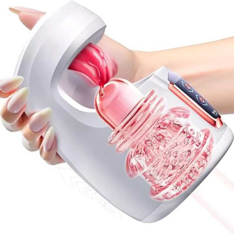 2025 Tongue Licking Male Masturbator 10 Thrusting Blowjob Sex Machine Stroker for Training Stimulation Sex Toys for Men Pleasure W250807