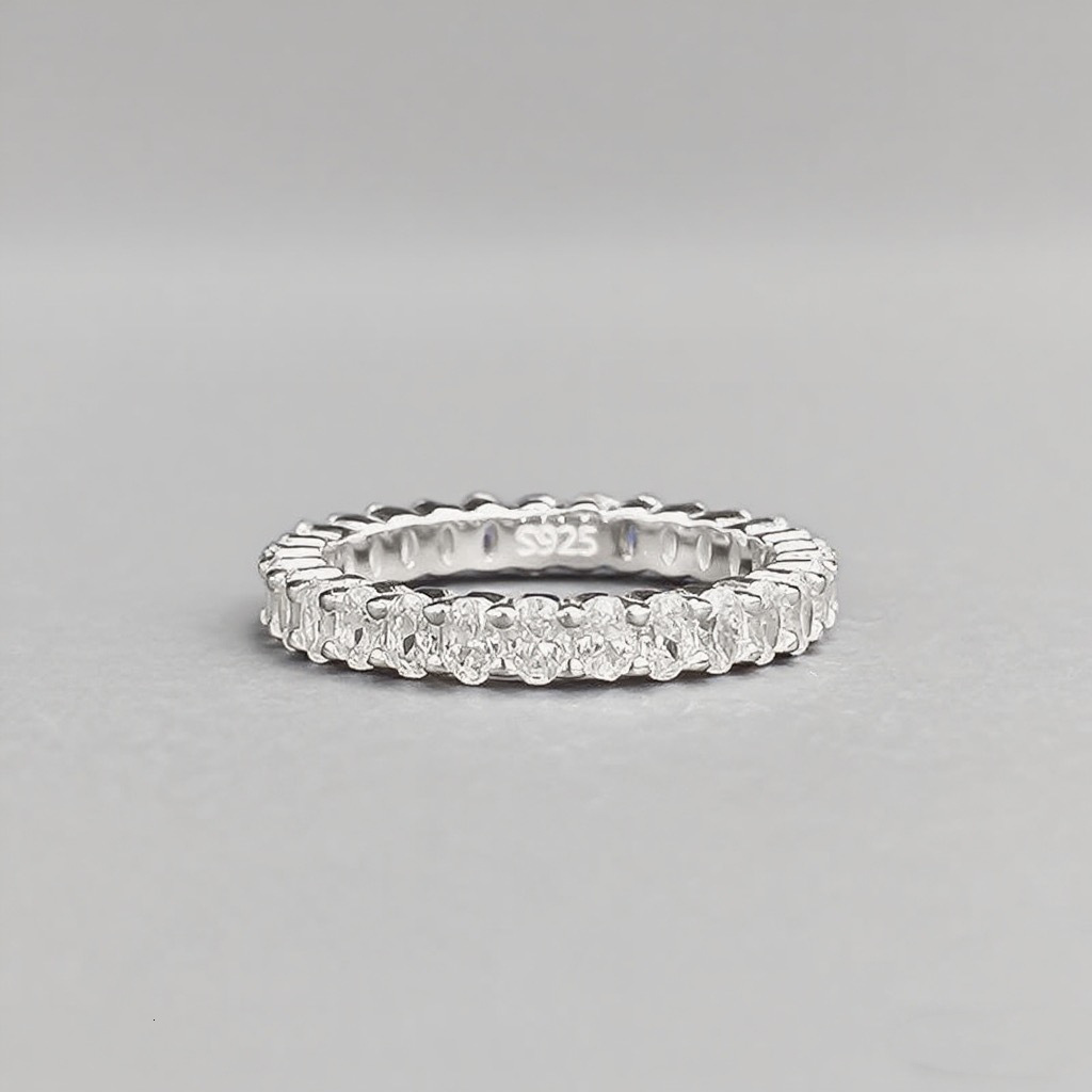 Hui Zhi Wing Jewelry New S Silver Four-Prong Inlaid 9*13mm Pigeon Egg mond Ring Proposal Engagement Gift for Girlfriend