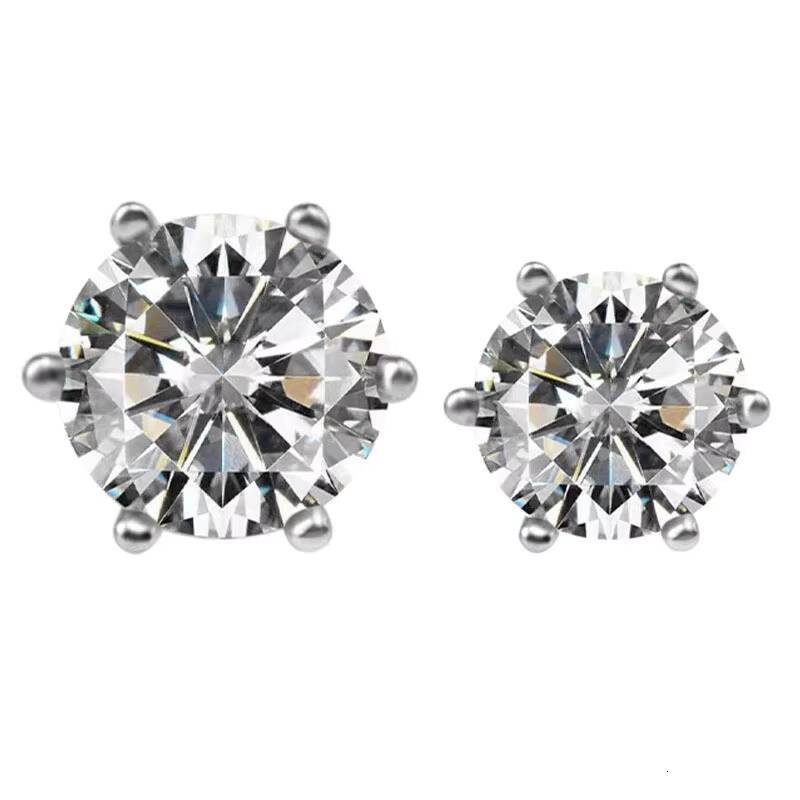 Factory Wholesale Women Men S Sier 9K 14K Gold 6 Prongs D VVS1 3mm to 10mm Moissanite Dia Ear Studs Earrings