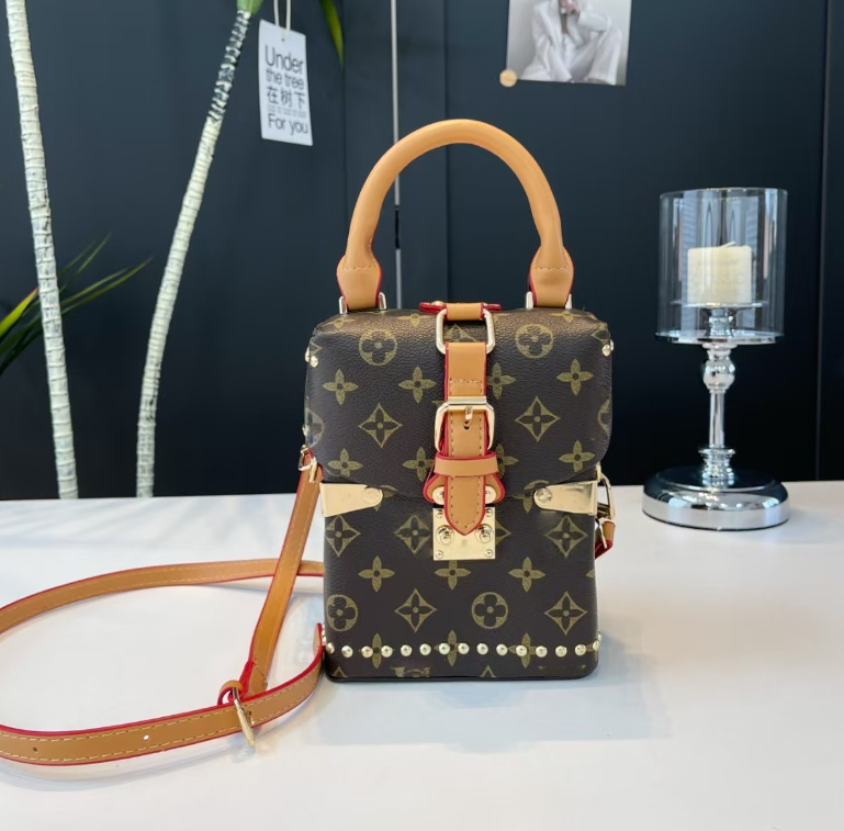 High Quality Designer Cosmetic Mini Toiletry Luxury Handbag Fashion Women Leather Crossbody Black Shoulder Bag