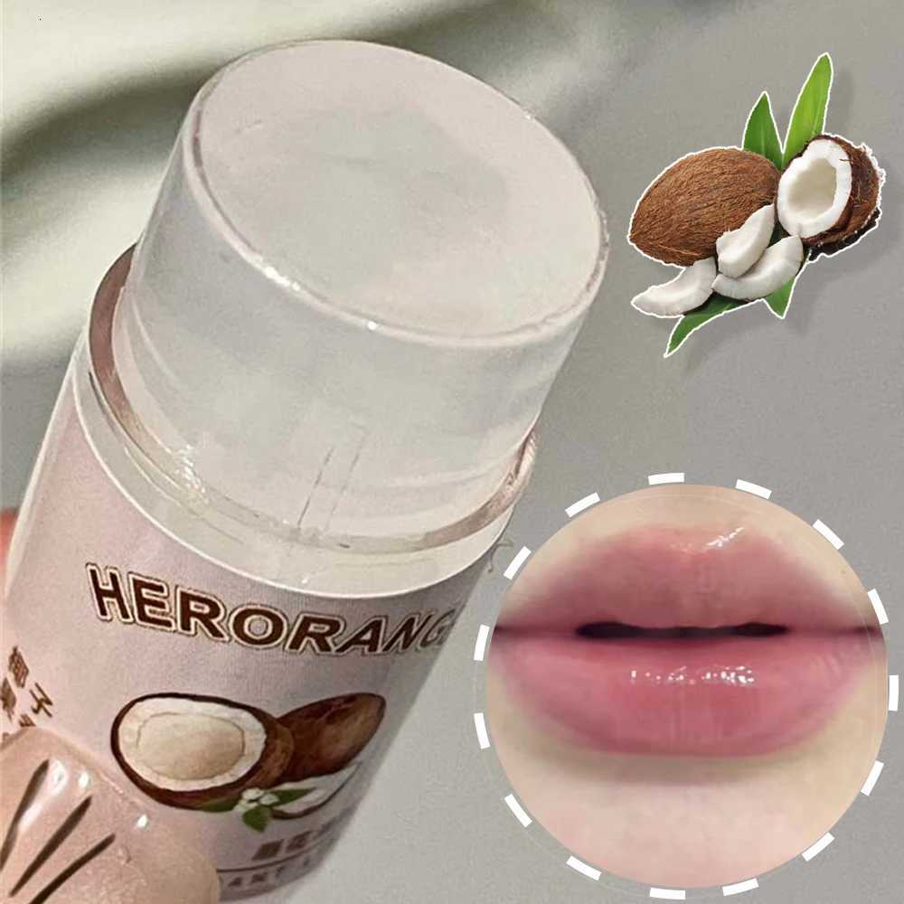 Transparent Coconut Fruit Lip Balm Lip Care Moisturizing Fade Fine Lines Jelly Lip Gloss Lipstick Anti-drying Hydration MakeupXJ250807