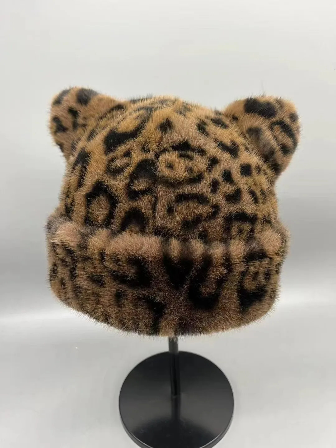 Korean Winter Fur Bucket Hat For Women Fashion Leopard Print Fisherman Hats Thichen Warm Plush Outdoor Cute Basin Cap 250806