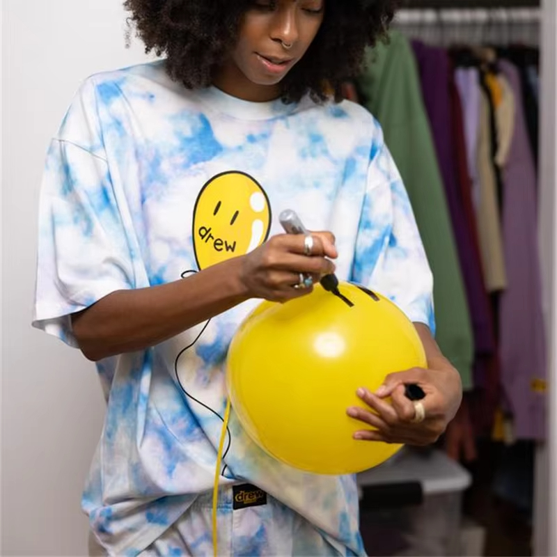 Drew House Designer luxury Hot Sale Mens Clothing Printing logo T shirt men's and women's printed loose short sleeve T-shirts