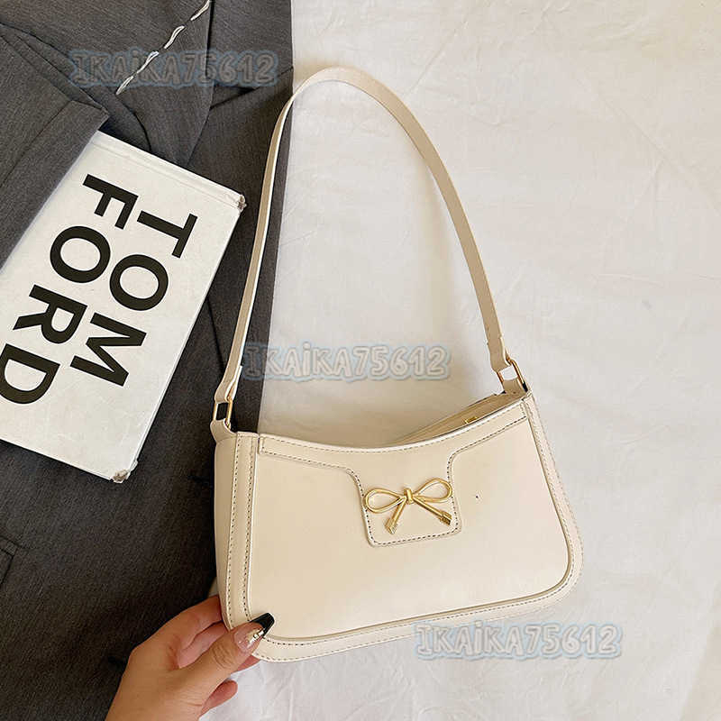 2024 Winter New Bowknot Single Shoulder Bag Zipper Simple Commuting Style Versatile Fashion Bag High-end H250806