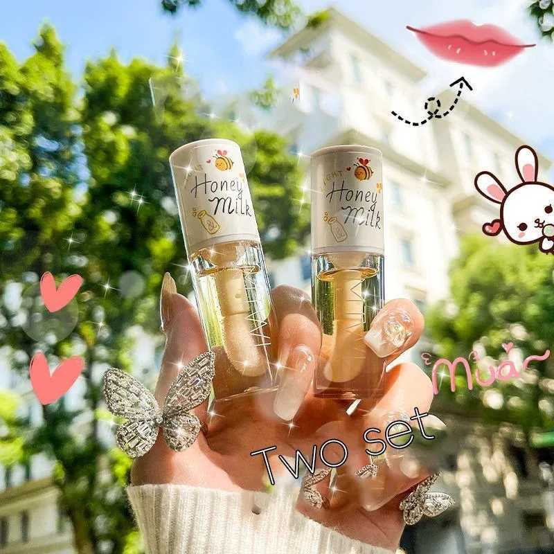 White Peach And Honey Lip Oil Soothes Dry Moisturizes And Does Not Fade Lovely Big Brush Head Lip GlossXJ250807