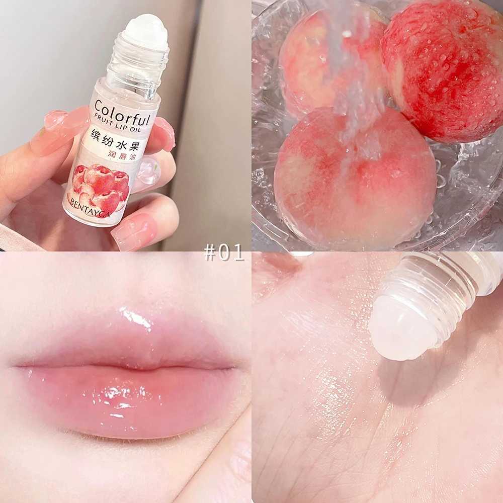 Colorless Roll-on Jelly Lip Balm Oil Moisturizing Transparent Fruit Lip Oil Non-sticky LipGloss Light Lip Line Lip Care CosmeticXJ250807