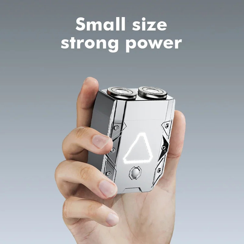 Iron Warrior Electric Shaver Double Floating Head Mini Beard Knife For Men Portable Travel Painless Cordless Face Razor Trimmer 250805