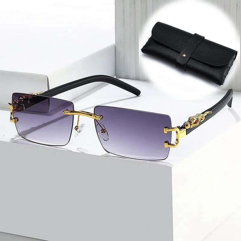 VOOTHOST Unisex Rimless Plastic Frame Colorful Fashion For Summer Vacation Outdoor Travel Clothing Accessories With Leather Glasses Case F0119