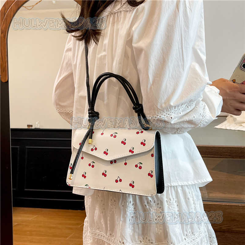 New Fashion Cherry Handbag for Women 2025 Summer Simple Fashion Casual Shoulder Bag Niche Crossbody Bag H250806