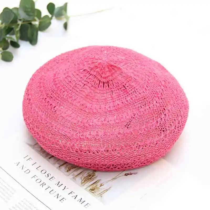 2019 New Korean Version Hollow Solid Color Breathable Beret Casual Tide Summer Adjustable Womens Hat Adult C XJ250807