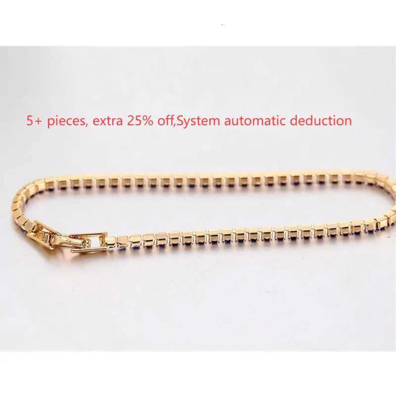 9colors 2mm 15-17cm+2cm Thin CZ Stones Chain Tennis Bracelet For Women Girls Jewelry Brass Yellow Gold Color Womens Bracelet W250807