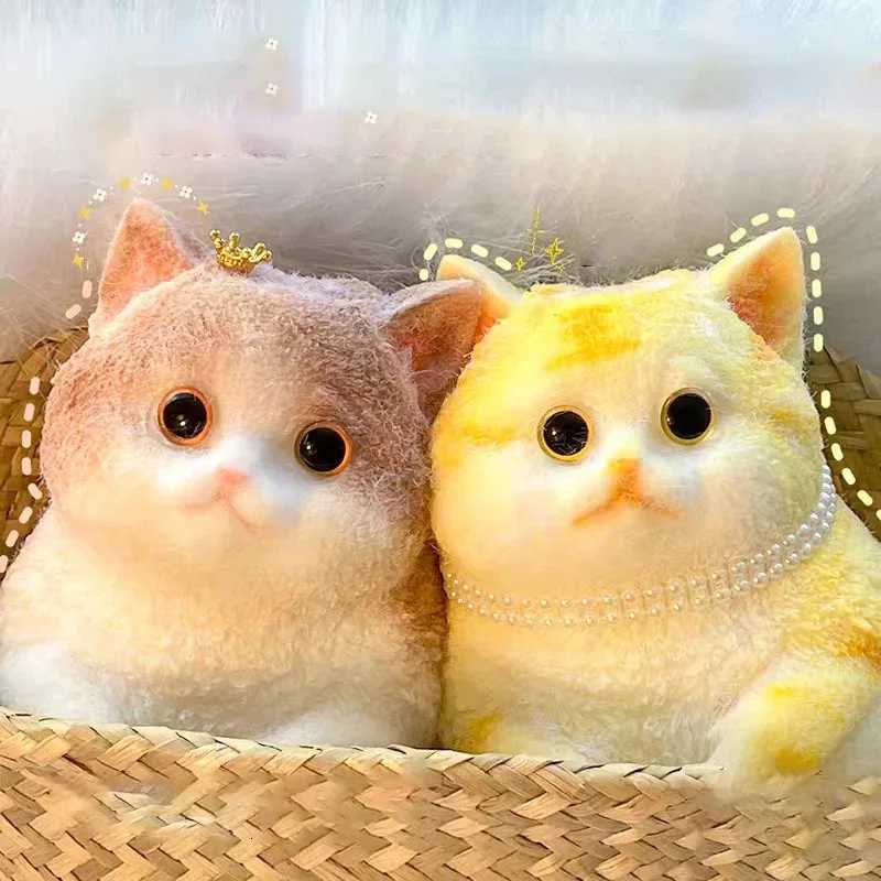 ute Big Cat Taba Squishy Silicone Fuzzy Super Big Plush Cat Handmade Kitten Squeeze Toy Mochi Toy Hand Relax Antistress Gift Z250807