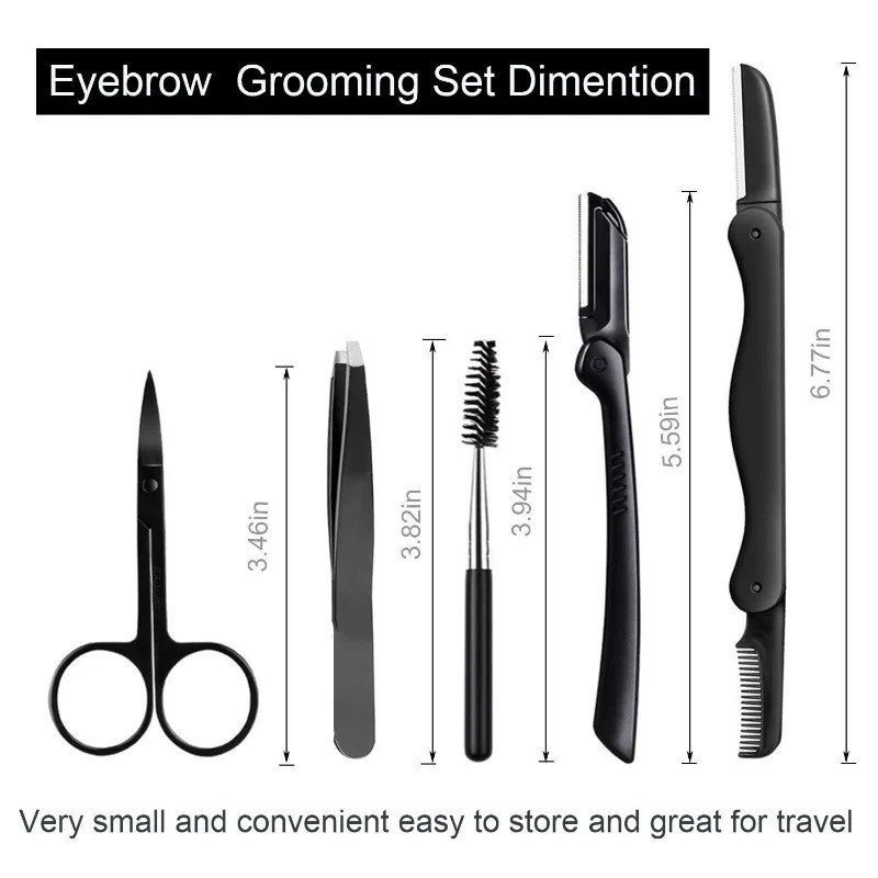 Eyebrow Razor Trimmer Kit Eyebrow Grooming Set for Women and Men Comb Tweezers Scissors Brow Razors Eyebrow Brush Beauty Tools 250805