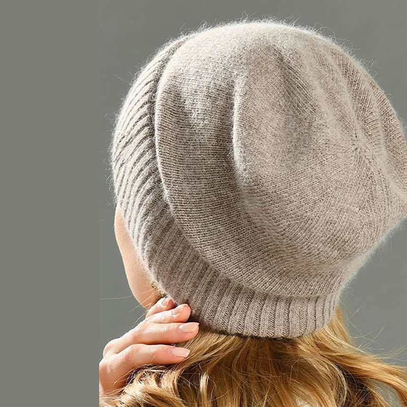 100shmere Beanie Hat for Womens Winter Satin Lined Knitted Solid SKullies Cap Silk Lining Soft Warm Slouchy Bonnet 250805