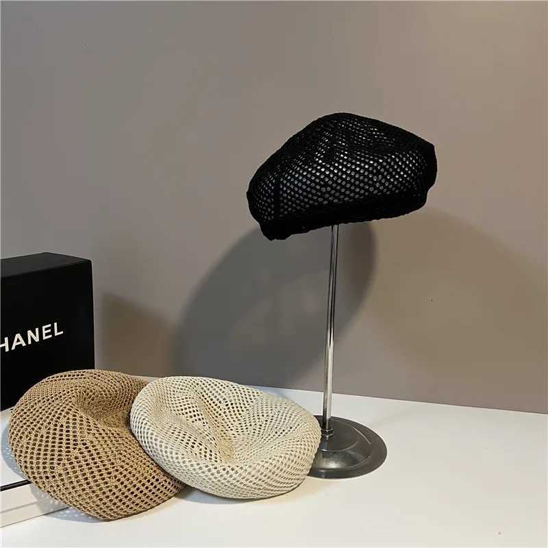 Spring And Summer Silk Beret Japanese Minimalist Casual Artist Hat Womens Outdoor Travel Versatile Pumpkin Hat XJ250807