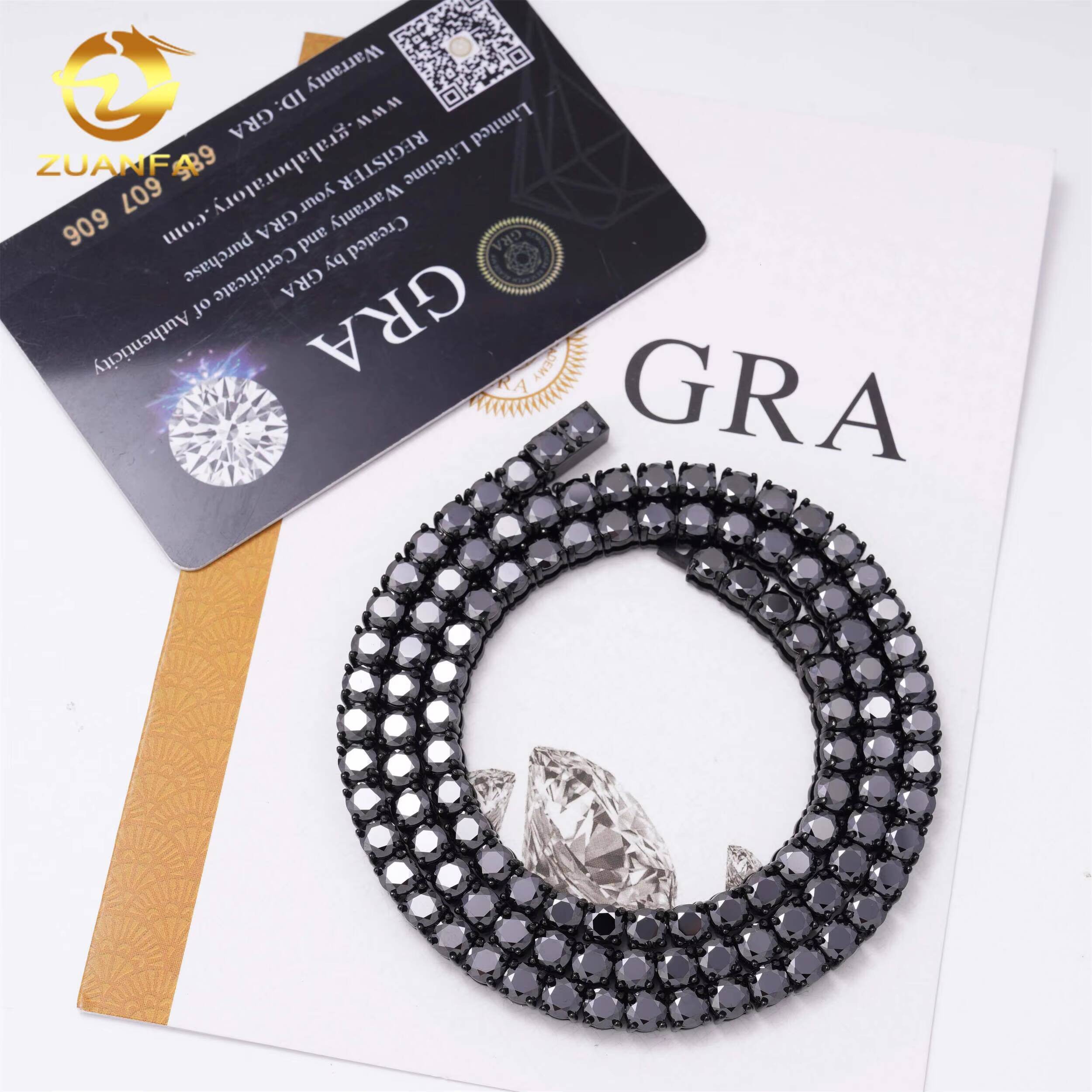 Ready to Ship Tennis Bracelet Lab Diamond No Tarnish Stainless Steel 316L Vvs Black Moissanite Tennis Chain