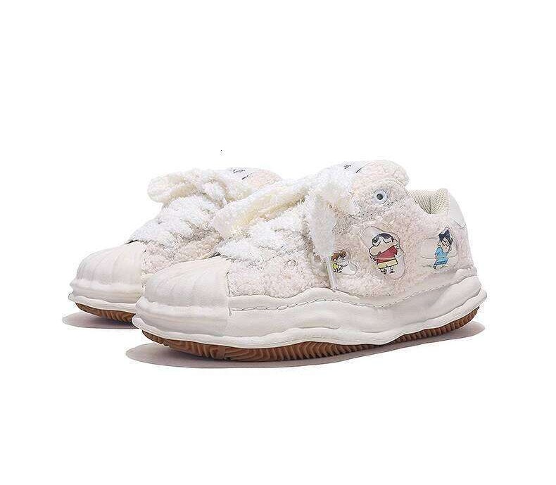 Crayon Shin-chan Collaboration Jifffly Shell Toe Women's Winter Little Style Dissoing Shoes White Sneakers for Women