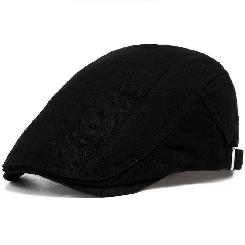 CNTANG Classic Solid Color Mens Casual Berets Fashion Vintage Cotton Visor Cs For Men Retro Flat Hats Brand Summer Beret XJ250807