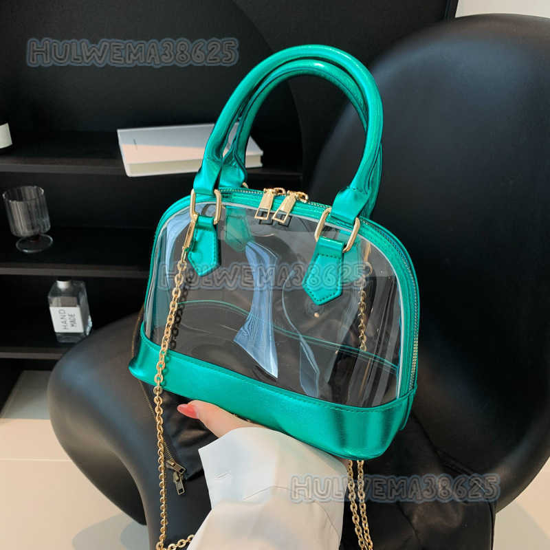 Fashion Transparent Trendy Shell Bag Spring Summer 2025 New Trendy Crossbody Bag Pvc Chain Trendy Shoulder Bag H250806