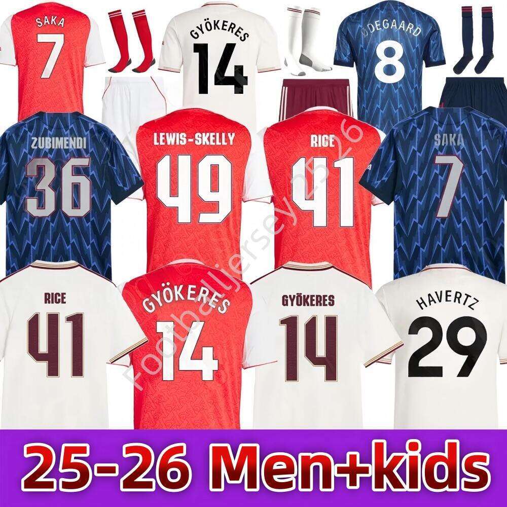 25 26 SAKA GYOKERES Soccer Jerseys ZUBIMENDI MADUEKE ODEGAARD RICE HAVERTZ SALIBA TROSSARD NWANERI MARTINELLI 2025 2026 Football Shirt Men Kids