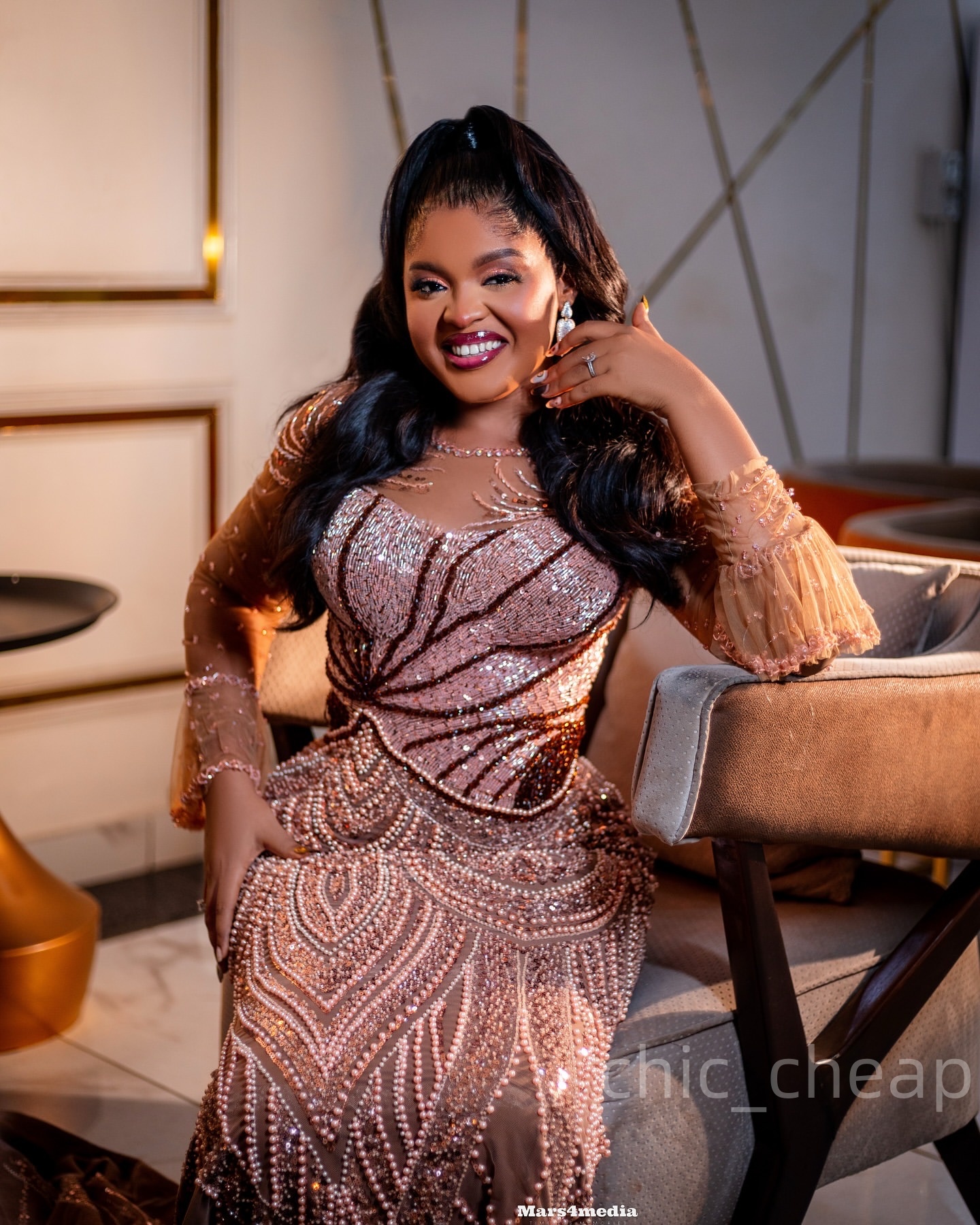 Mermaid Brown Prom Dresses 2025 Beaded Crystals Sequined Illusion Evening Formal Party Second Birthday Engagement Gowns Plus Size Dress For Special Oc