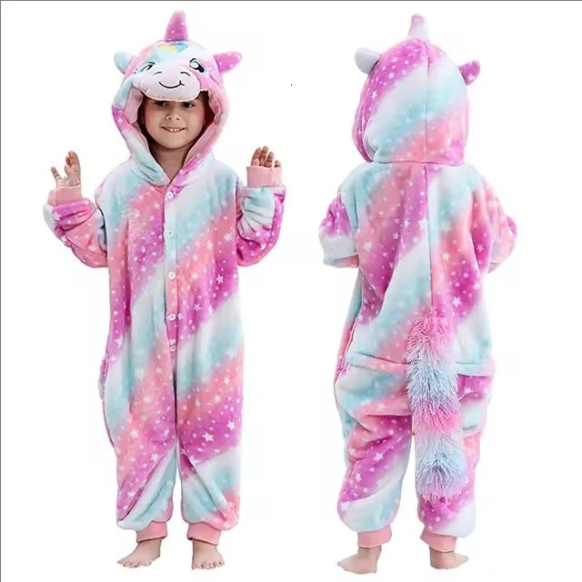 Unicorn Anime Cosplay Costumes Kids Animal Cartoon Jumpsuit for Children Halloween Christmas Girls Boys Pajamas Onesies Overalls 250806