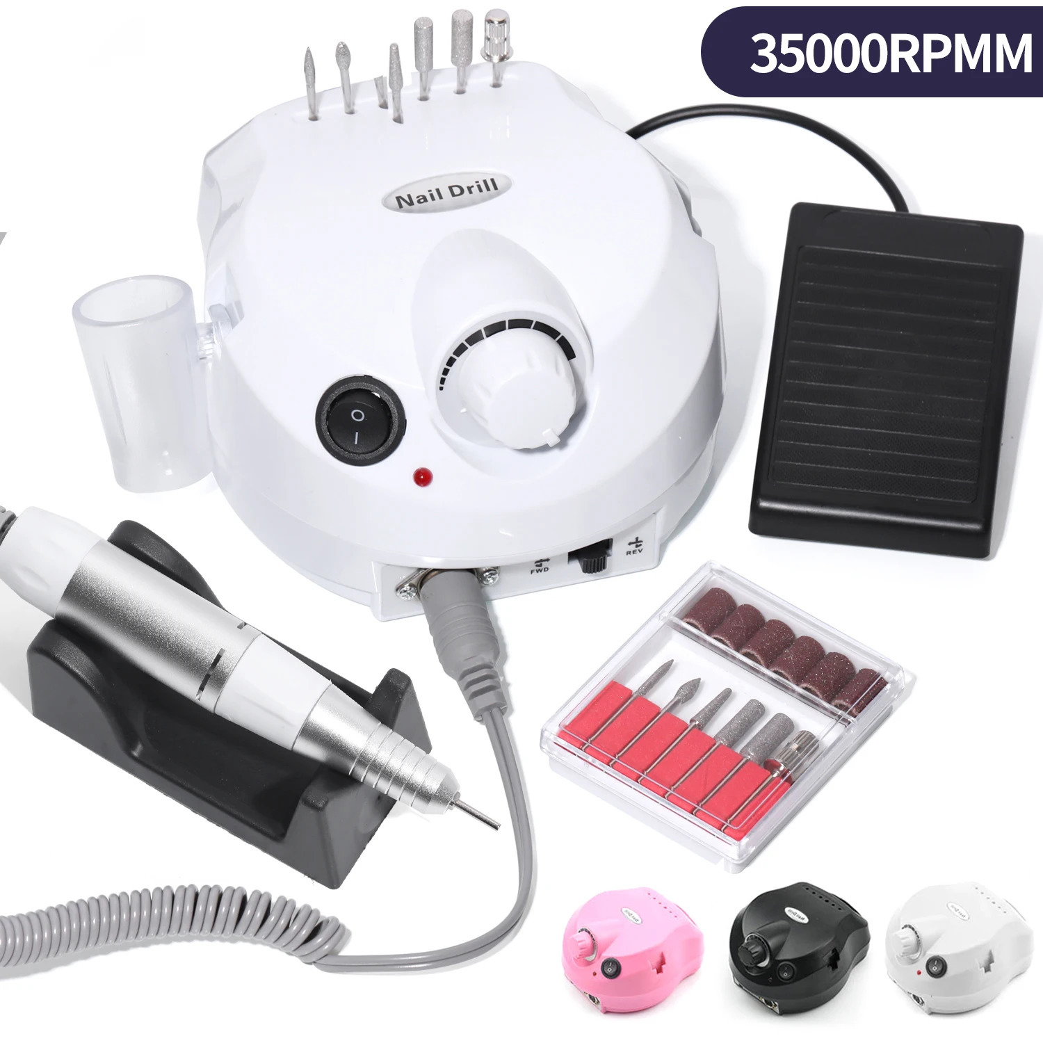 35000RPM Electric Nail Drill Machine Cutter Set Nail Gel Polisher Nail tools Salon Equipment Strong Polishing Tool Nail File Kit 250807