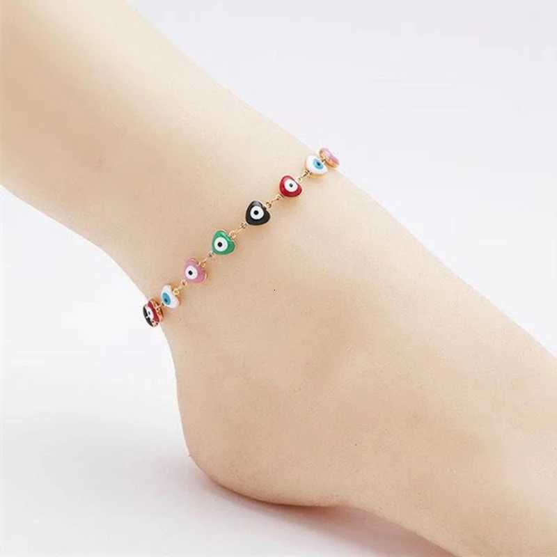 Bohemian Turkish Evil Eyes Anklets For Women Lucky Blue Evil Eyes Pendant Ankle s Summer Ocean Beach Jewelry Accessories Y250805