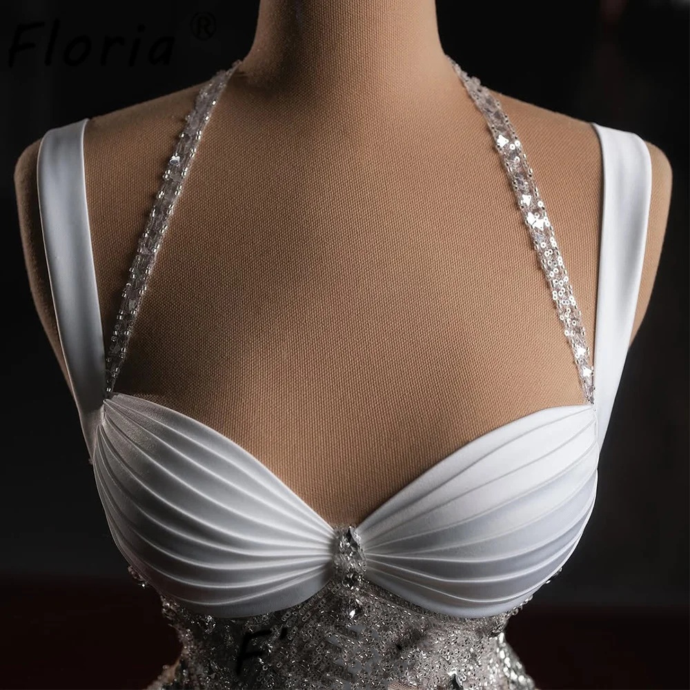 Sexy Mini Evening Dresses For Women Sweetheart Neck Sleeveless Gown Sequins Crystal Short Dress Party Customized Dress