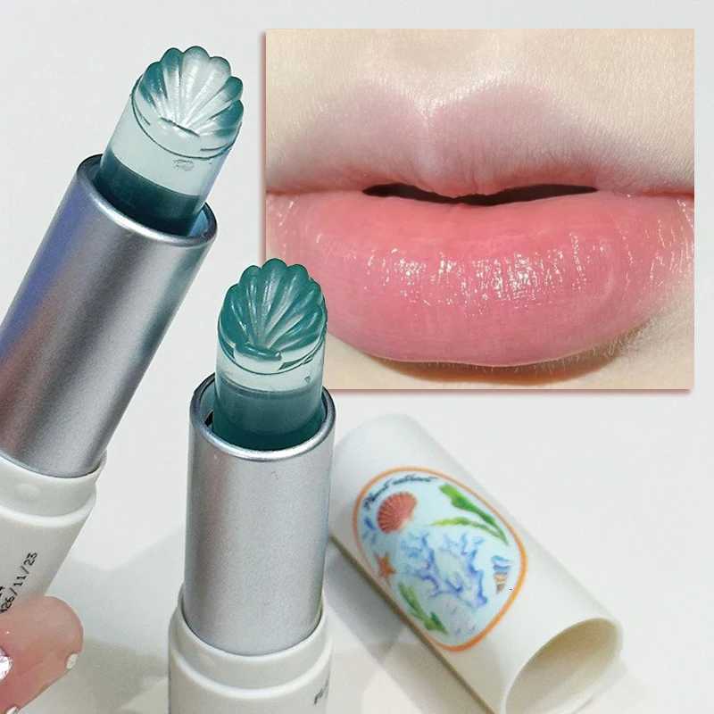 Moisturizing Transparent Lip Balm Shell Shaped Solid Jelly Clear Lip Oil Natural Plant Lipstick Makeup Base Hydrating Lip CareXJ250807
