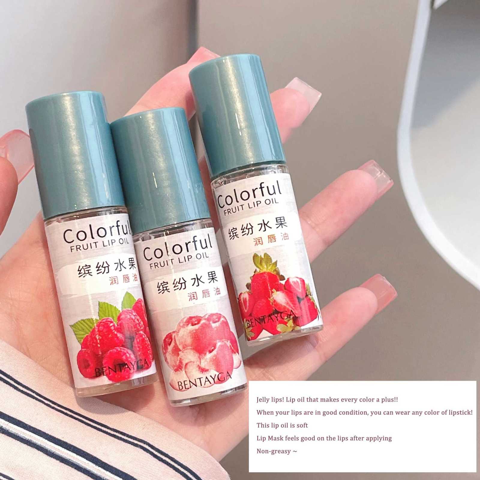 Colorless Roll-on Jelly Lip Balm Oil Moisturizing Transparent Fruit Lip Oil Non-sticky LipGloss Light Lip Line Lip Care CosmeticXJ250807