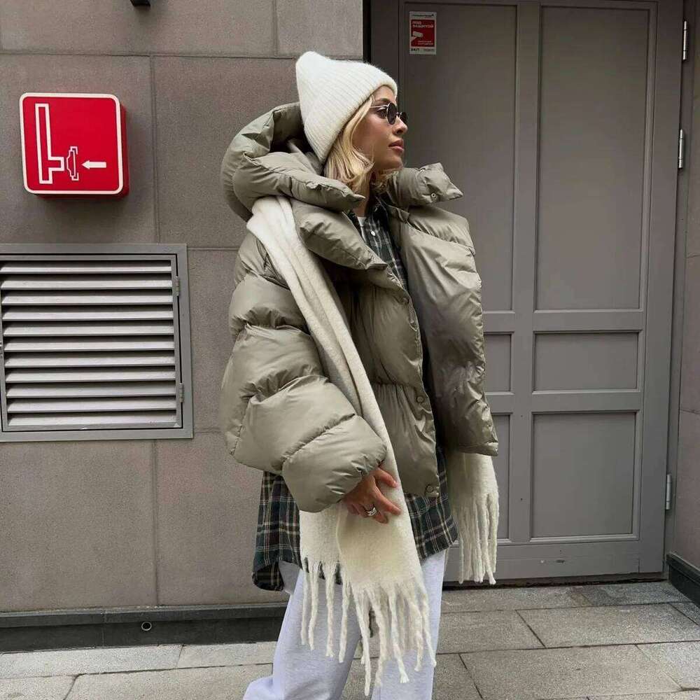 Designer Clothing 2025 Women Autumn Winter Warm Coat Thick Long Sleeve Parkas Female Street Fashion Hoodies Woman's Cotton-Padded Jacket 2025