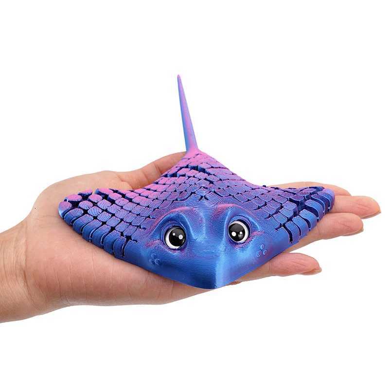 3D Printed Manta Ray Fidget Toy Multicolor Articulated Sensory Devil Fish Animal Models Home Desktop Ornament Z250807