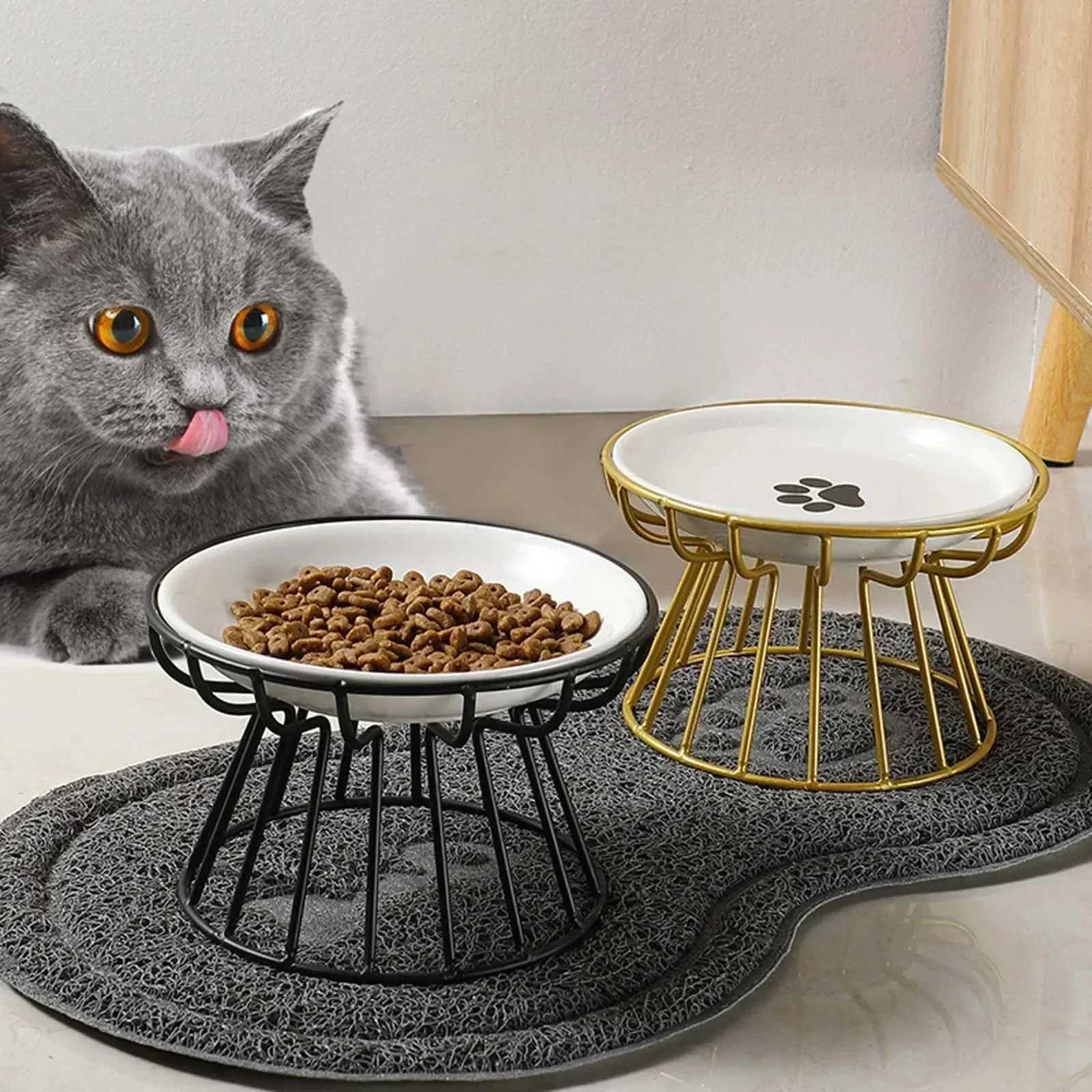 2025 Ceramic Elevated Pet Bowl - Raised Food Water Dish for Cats/Dogs Anti-Spill Feeding Stand with Non-Slip Base Y250806