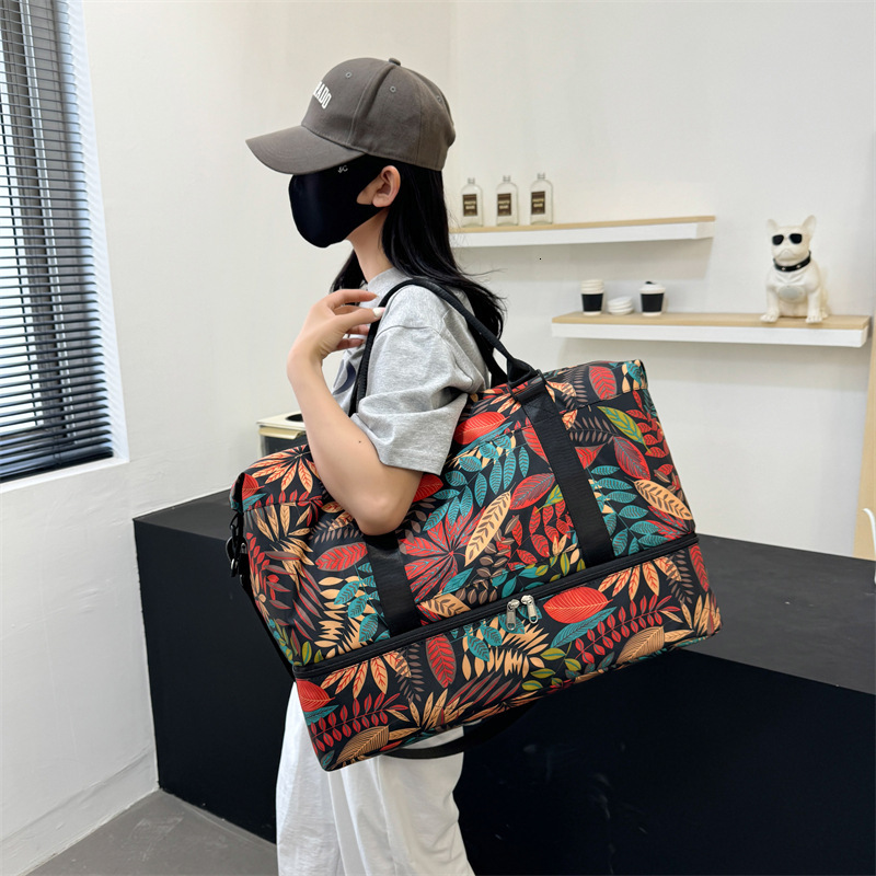 Handheld Travel For Women, Large Capacity Short Trip Storage Bag, Camouflage Oxford Cloth Yoga Fiess Bag