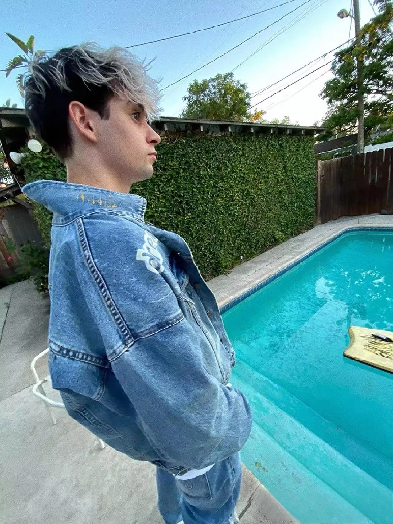 Drew House Printing logo Men's Clothing autumn and winter designer niche American retro print loose denim jacket