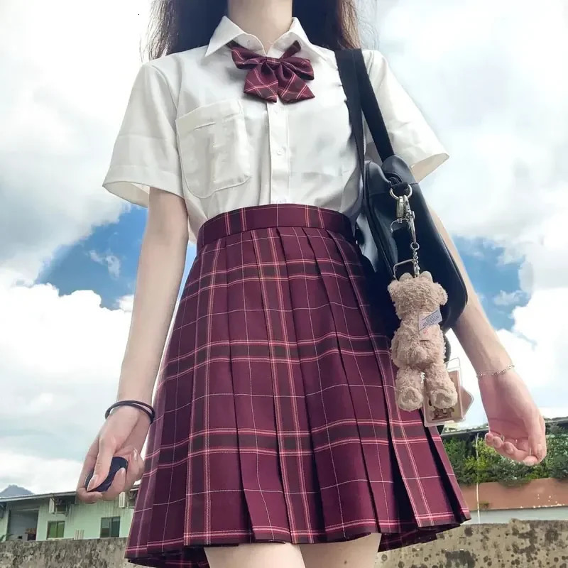 School Girl Japanese Uniform Suit JK Sailor Seifuku Skirt Set Plaid Student Pleated Clothes 250729