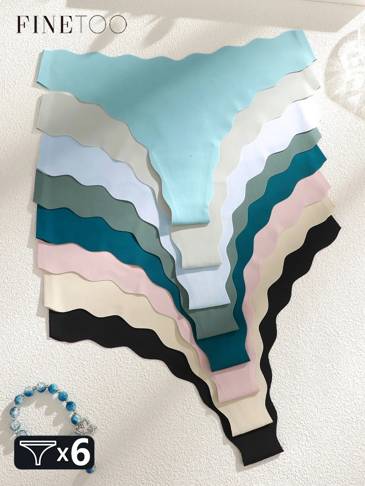 6pcs Seamless Ruffled Belt Underwear Womens UltraSoft Panties Sexy Breathable Thongs Female Low Waist Stretchy GString TBack 250807