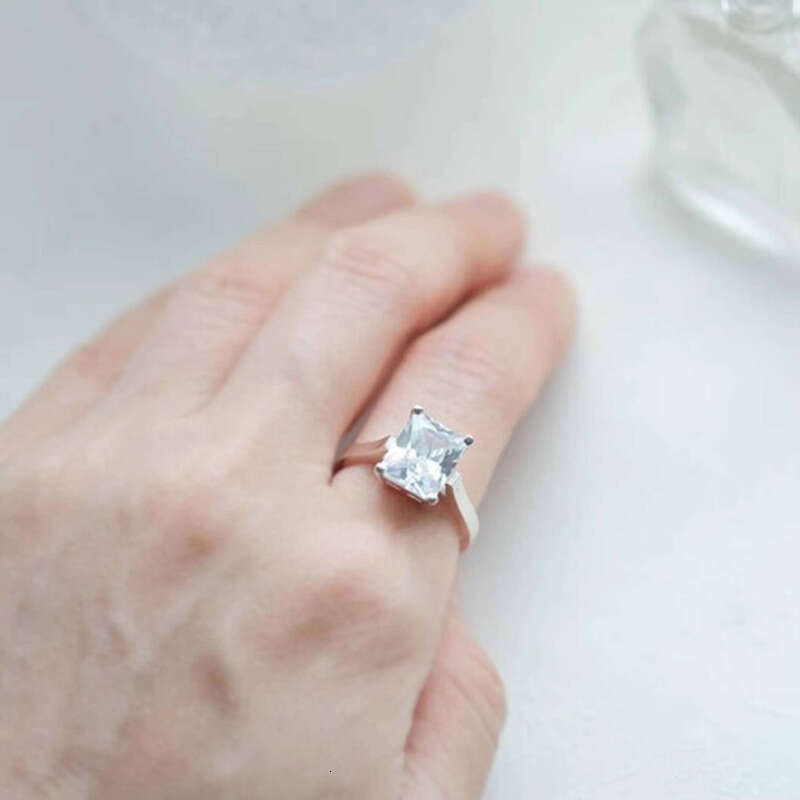 Dainty Moissanite Sterling Sier Women Stackable Ring Handmade Wedding Solitaire Jewelry for Her Wholesale Price