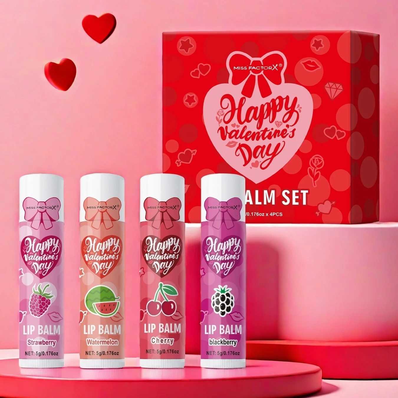 Womens Gifts 4PCS/Box Lip Balm Set Moisturizing and Glossy Suitable for Dry Lips Valentines Day Gifts forXJ250807