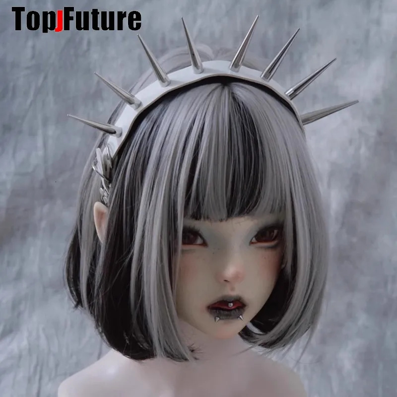 Streetwear Vintage y2k girl women gothic lolita cosplay Harajuku Punk long spike hairbands hairband hair hoop 250730