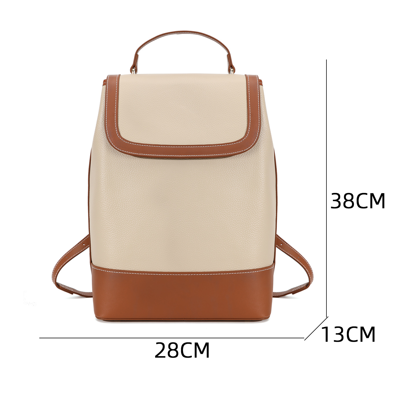 Real leather computer backpack for women's commuting, large capacity, high-end feel, niche backpack, new fashionable backpack for women