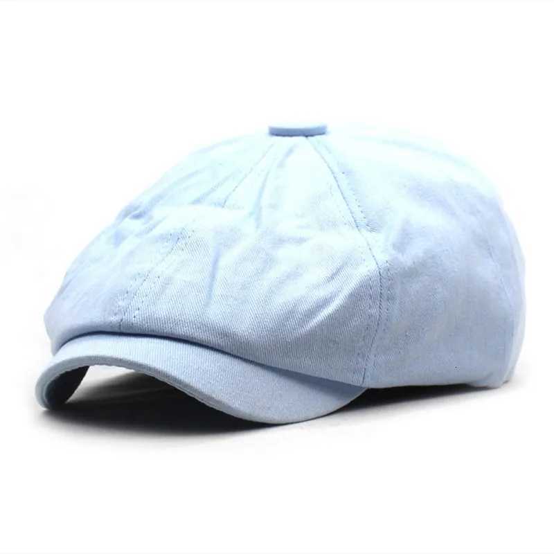 2021 Seasons Solid Cotton Newsboy Cap Men Flat Peaked Women Painter Beret Hats 30 XJ250807
