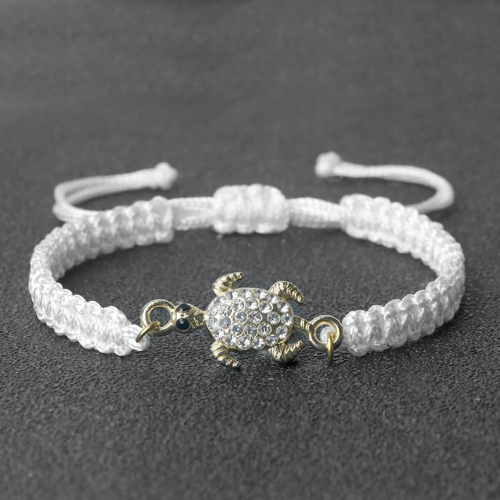 Vintage Crystal Turtle Pendant Braided Bracelet Colorful String Bangles Chain Jewelry Couple Bracelet Gift for Friend W250807