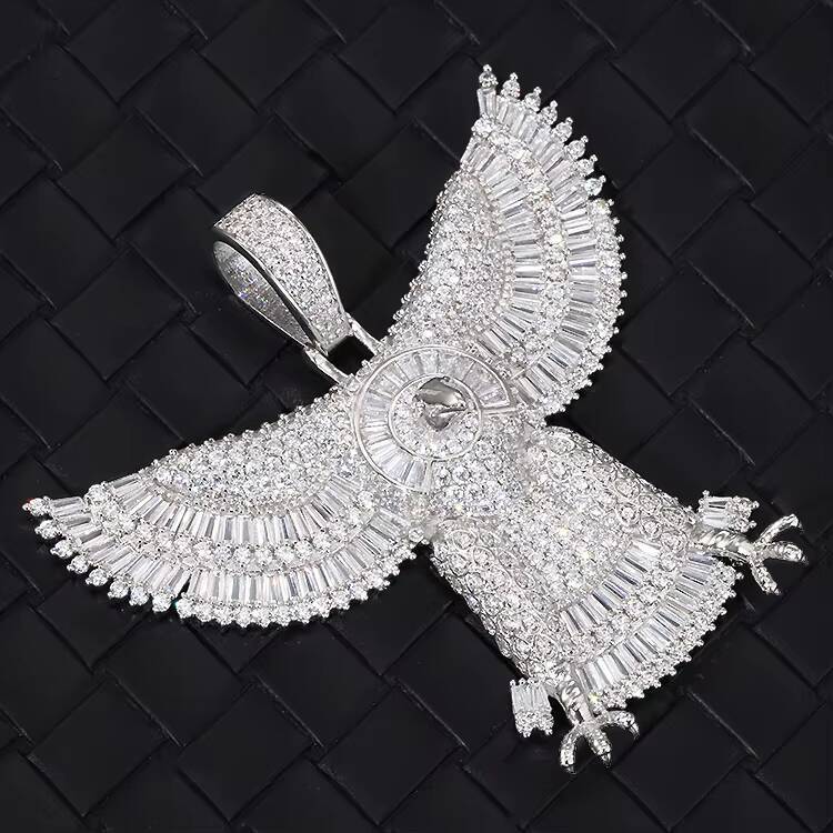 Fashion Eagle Pendant 3A+ CZ Cubic Zirconia Diamonds Iced Out Pendant Gold Plated Copper for Hip Hop Men