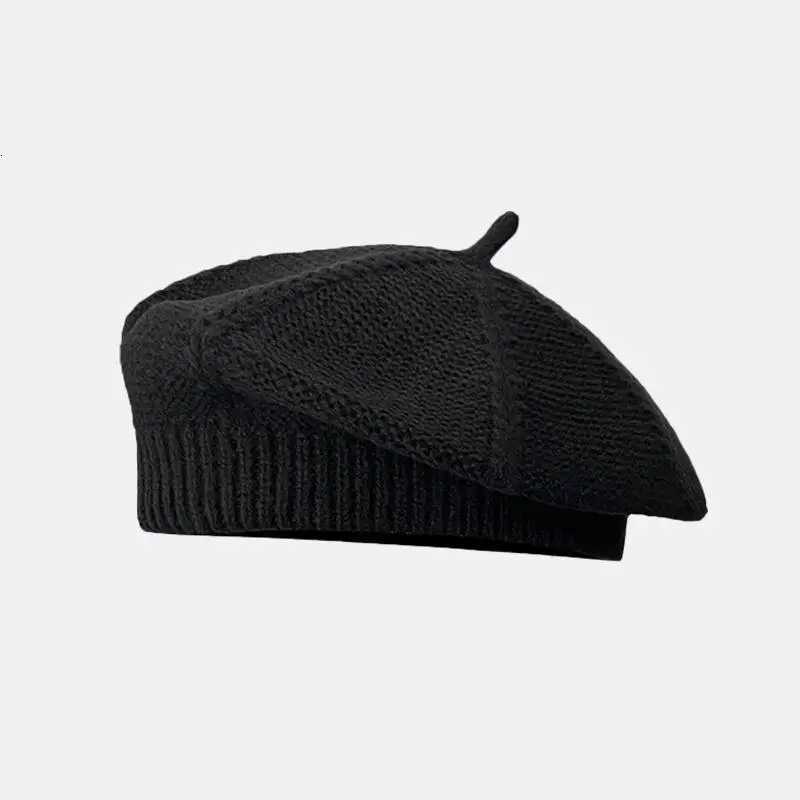 Knitted Beret Women Autumn Winter Hats For Women Painter C Keep Warm Retro Korean Solid Flat C Beanie Winter Beanies New XJ250807