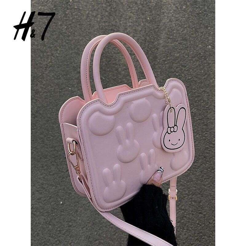 H7 Cute Pink 2025 New Versatile Small Square Biscuit Bag, Niche Single Shoulder Crossarm Underarm Bag For Women